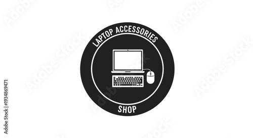 Laptop Accessories Shop Logo Design.