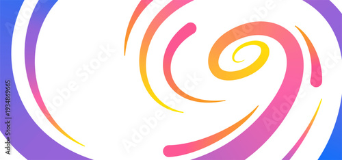 Abstract Swirl Spiral Background with Flowing Colorful Waves. Dynamic Gradient Lines Creating Modern Fluid Motion Design with Vibrant Rainbow Curves and Geometric Shapes.