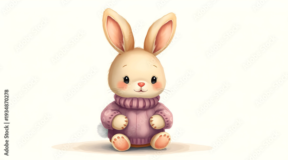 Obraz premium a bunny in happy mood wearing a jersey in simple background