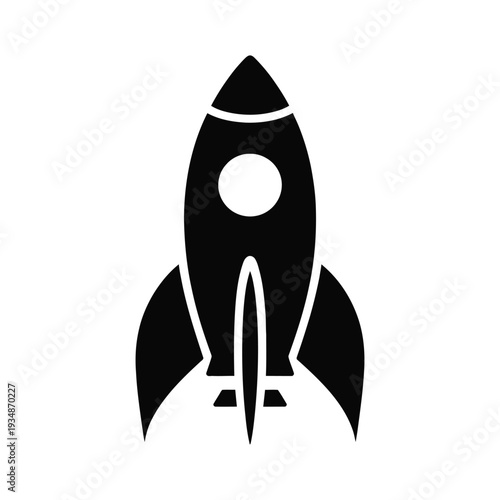 Modern rocket ship blasting off into space with dynamic motion