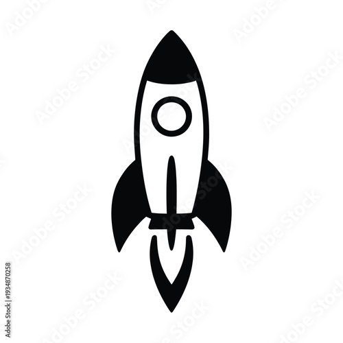 Modern rocket ship blasting off into space with dynamic motion