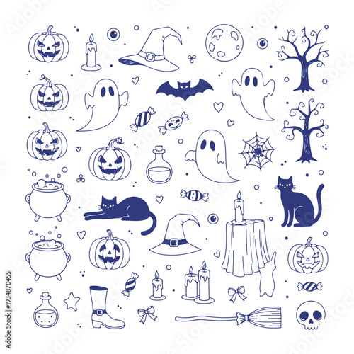 Halloween doodle set vector icon
Vector doodle set on a white background
