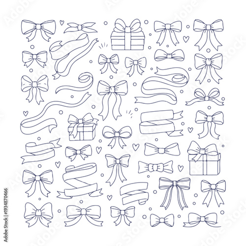 bows and ribbons doodle set vector icon
Vector doodle set on a white background
