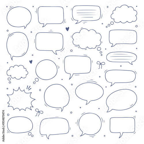 dialogue clouds doodle set vector icon
Vector doodle set on a white background