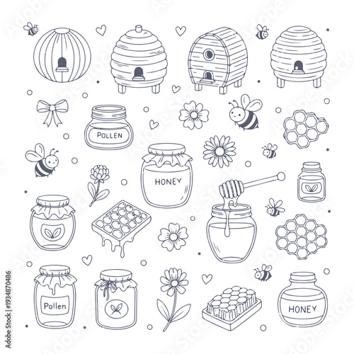 honey doodle set vector icon
Vector doodle set on a white background