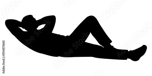 SILHOUETTE OF A SLEEPING PERSON ON A WHITE BACKGROUND