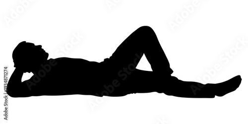 SILHOUETTE OF A SLEEPING PERSON ON A WHITE BACKGROUND