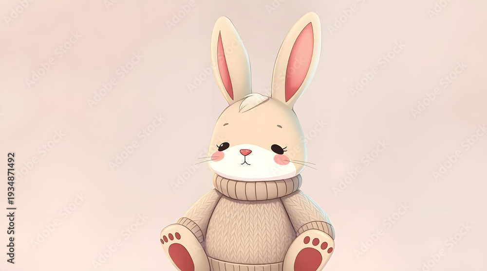 Obraz premium a cute bunny wearing jersey 