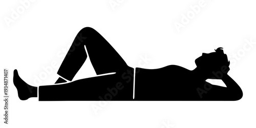 SILHOUETTE OF A SLEEPING PERSON ON A WHITE BACKGROUND