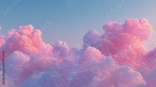 Abstract illustration of pink clouds