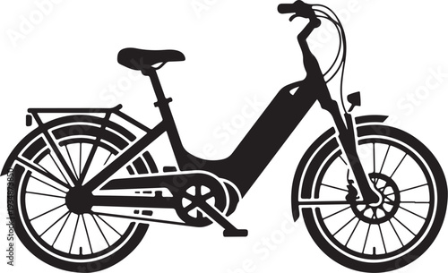 Electric bicycle silhouette with modern design and sleek features