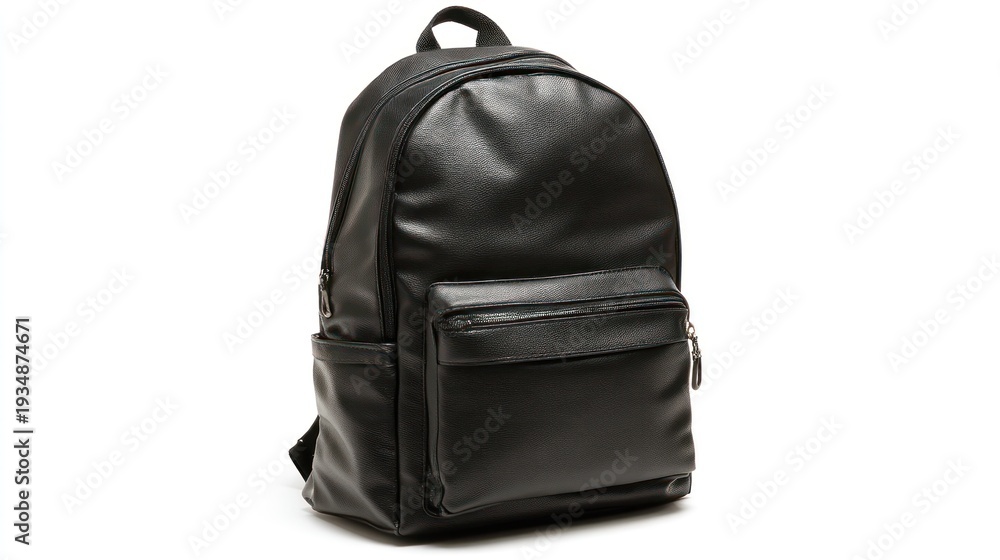 Fototapeta premium Black backpack isolated on a white background