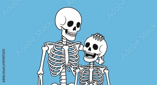 Two Skeletons Embracing Each Other.