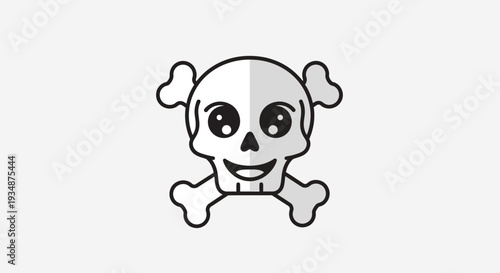 Cartoon Skull and Crossbones Illustration Design.
