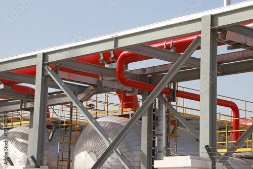 Photography Industrial Pipe Rack and Storage Tank Facilities