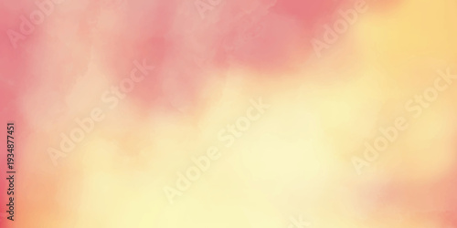 Soft watercolor wash of pink and yellow abstract background