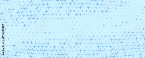 Blue plus symbols of different sizes and opacity. Blue Medical Plus Pattern