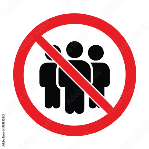 No people allowed sign with red circle and line