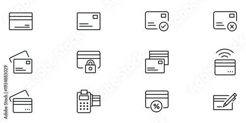 Credit Card Line Icons Set stock illustration
Credit Card, Icon Symbol, Paying, Line Icon, Financial Loan