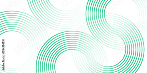 Green white abstract background overlap layer on bright space with circles effect decoration. Graphic design element stripes concept for flyer, card, or brochure cover. vector illustration