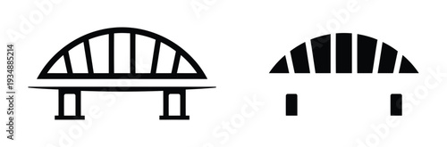 Bridge Icon for Infrastructure Construction Civil Engineering and Transportation Connectivity Concept. Vector Illustration.