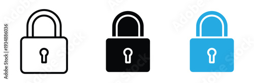 Padlock Icon for Cyber Security Data Protection and Privacy Safety System Concept. Vector Illustration.