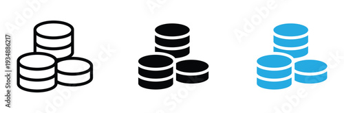 Database Storage Icon for Big Data Computing Network and Cloud Server Concept Vector Illustration