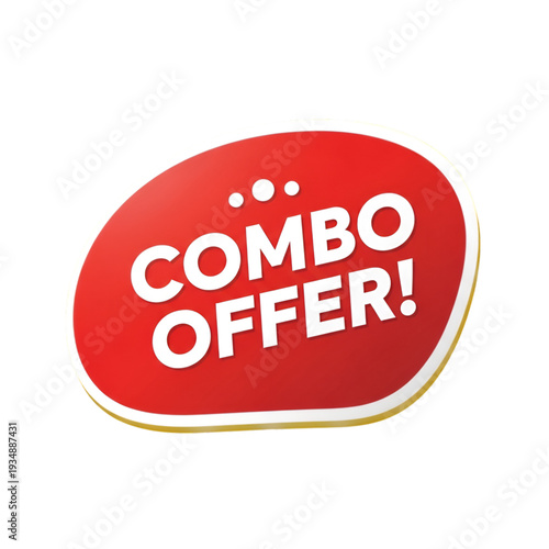 Eye-catching combo offer promotional badge for discounts and deals isolated on transparent background, Vector
