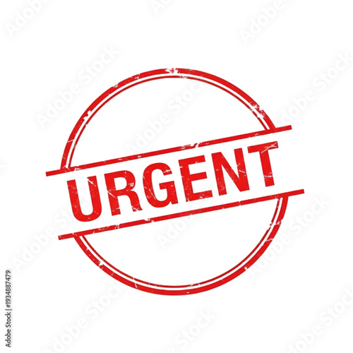 A bold red urgent stamp marking priority for important documents or tasks. isolated on transparent background, Vector