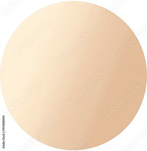 A soft, circular shape featuring a gradient of light beige to peach tones