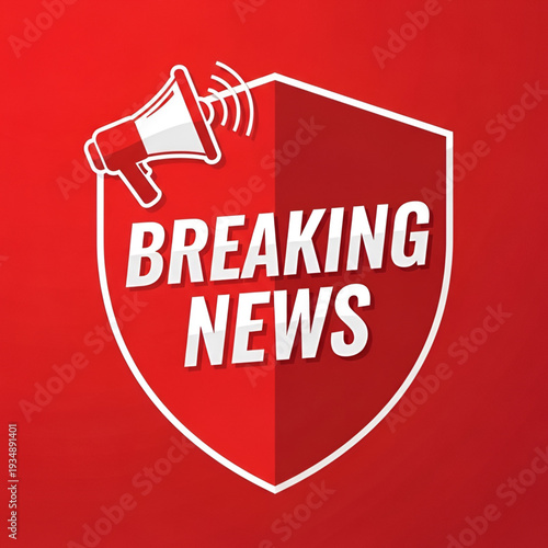 Alert graphic announcing urgent updates and important news developments right now Vector