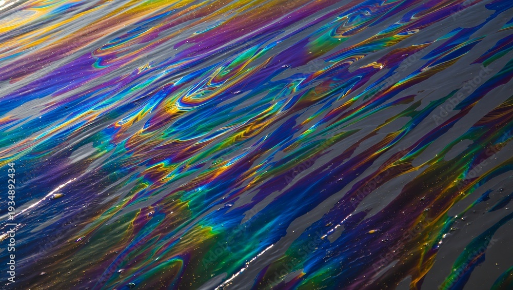 Fototapeta premium Abstract Rainbow Oil Slick on Water Surface