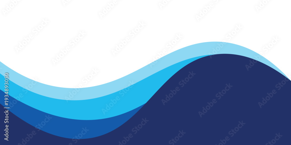 Fototapeta premium Vector-layered blue water wave banner template. Presentation template. EPS10