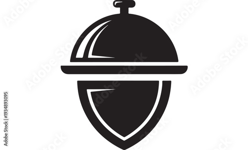 Acorn food serving dish logo icon.