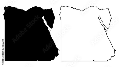 Egypt Outline Map: A minimalist outline of the Egypt with the country's unique shape. A visually striking representation for various design needs.
