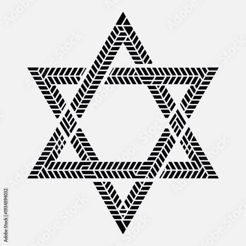 Stylized Star of David symbol with geometric pattern