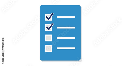 Blue checklist icon displaying partially completed tasks with checkmarks and blank boxes
