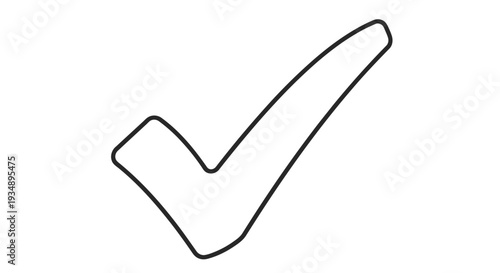Simple black and white line drawing of a check mark on a white background