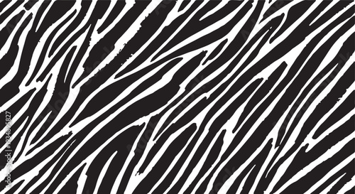 Zebra print, animal skin, tiger stripes, abstract pattern, line background, fabric. Vintage, retro 80s, 90s. Amazing hand drawn vector . Poster, banner. 