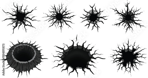 Cracked texture organic creepy grunge cracking old vintage marble stone pattern, seamless perfect repeating tile vector