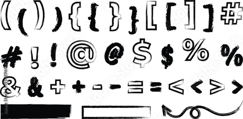 A collection of various typographic symbols and punctuation marks