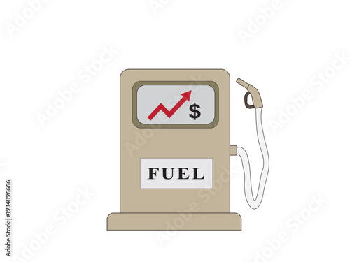 Fuel Price Increase Concept with Gas Pump and Rising Arrow Vector