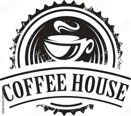 Illustration logo Black White, Coffee shop logo design template. Retro coffee emblem. cafe logo. coffe. vector illustration. editable. coffee shop illustration design elements vintage vector