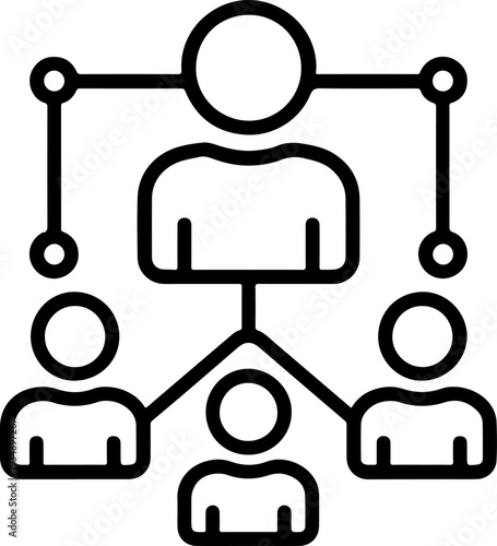 Vector illustration of a team leader and team members