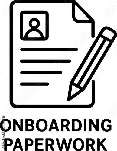 Onboarding paperwork vector icon