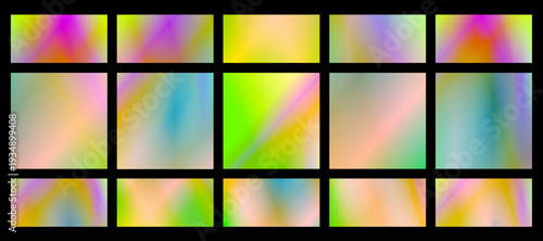 Soft multicolored gradients in a tiled grid create a lively yet soothing abstract backdrop, ideal for modern web design, tech branding, or creative presentation layouts.