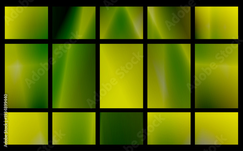 Bright yellow tones merge with deep green shades across a structured grid of panels, creating a luminous, optimistic backdrop ideal for energy, eco, and innovation themes.