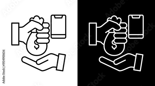 Loan White Icon Set Design