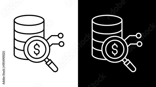Big Data Analytics White Icon Set Design