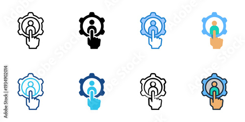 Access control icons set multiple style collection. Editable stroke 

